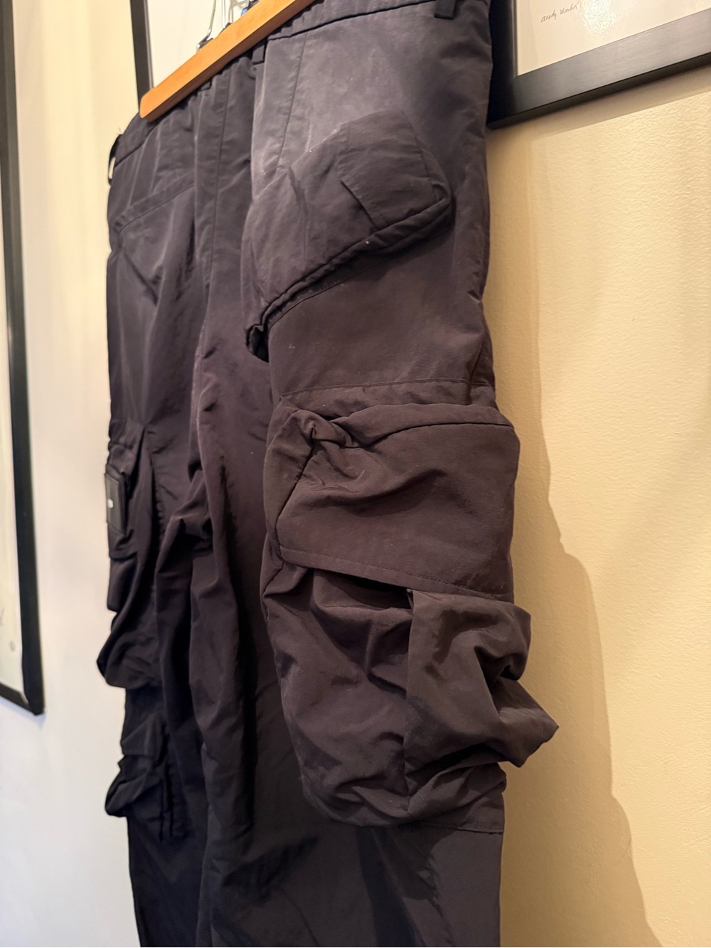 Y-3 Black Tactical Cargo Pants with Multi-Pocket Details